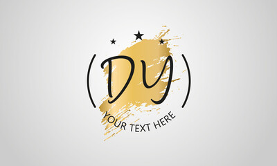 Handwritten feminine DY letter logo vector template design