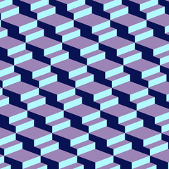 Vintage Retro Atomic Seamless Background Pattern in blue color. Mid Century Modern Style.