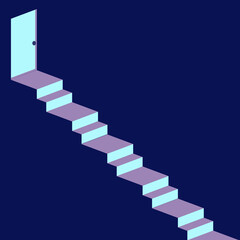 Fototapeta premium illustration of stairs to success, stairway to heaven, stairway to dream.