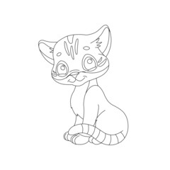 Kitty Cat outline coloring page for kids