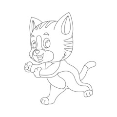 Kitty Cat outline coloring page for kids