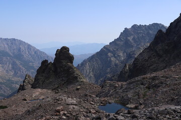 lake in the mountains, gr20 Monte Cinto