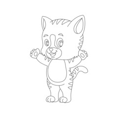 Obraz na płótnie Canvas Kitty Cat outline coloring page for kids
