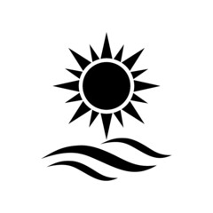 Sun and Wave Logo Design isolated on white background