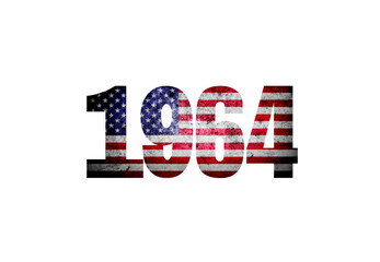 vintage 1964 united state of america flag