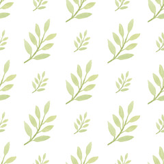 Watercolor leaf seamless pattern