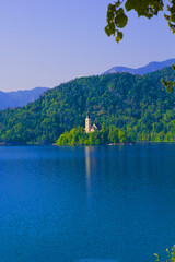 beautiful scene in lake bled , slovenia	