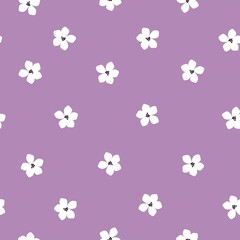 Beautiful vintage floral pattern. White flowers . Lilac background. Floral seamless background. An elegant template for fashionable prints.