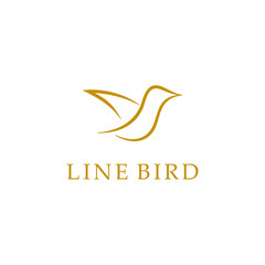 Obraz premium simple logo bird line drawing concept art