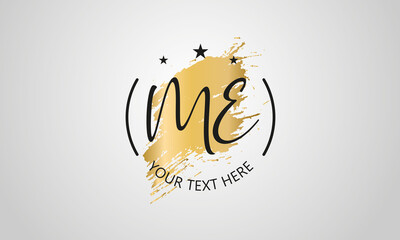 Fototapeta Handwritten feminine ME letter logo vector template design obraz