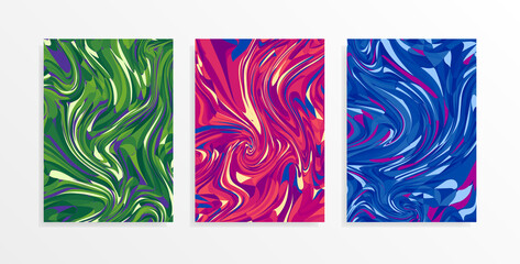 Collection of liquid paint backgrounds. For decor, wall posters, banners.