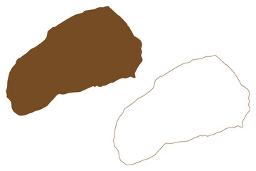 Kvitoya island (Kingdom of Norway, Svalbard Archipelago) map vector illustration, scribble sketch Kvitoya map