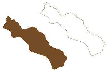 Salisbury island (Russia, Russian Federation, Franz Josef Land archipelago) map vector illustration, scribble sketch Ostrov Solsberi map