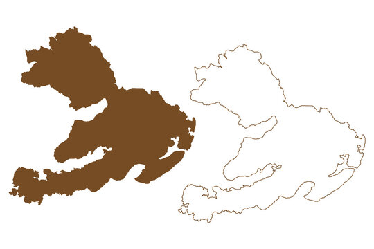 Mull island (United Kingdom of Great Britain and Northern Ireland, Scotland) map vector illustration, scribble sketch Isle of Mull map