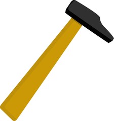 Vector illustration of a cartoon hammer