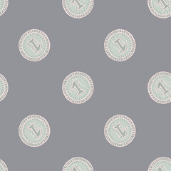 Coins seamless pattern. Hand drawn background from money.