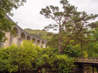 Obraz premium Glenfinnan railway , filmsViaduct made famous by one of the Harry Potter films, Glenfinnan, Fort william, scotland, UK