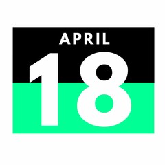 April 18 . Flat daily calendar icon .date ,day, month .calendar for the month of April
