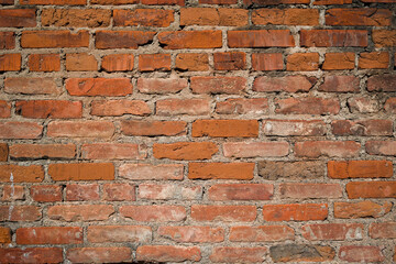Background of red brick wall