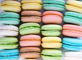 Background of colored macaroons