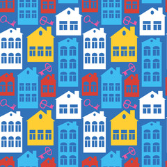 Fototapeta premium real estate (rent or sale) - houses and keys. Design element. architecture, minimalism