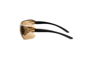 Modern safety goggles for athletes, shooters and workers. Eye protection goggles isolated on white back