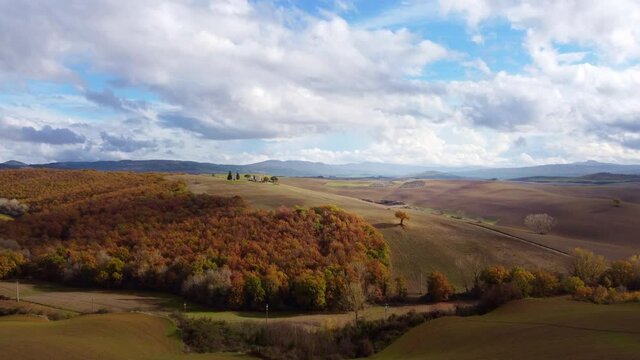 Typical rural fields and landscape in Tuscany Italy - travel photography
