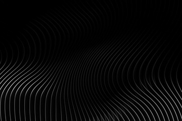 3d Illustration  rows of black line  .Geometric background, weave pattern.