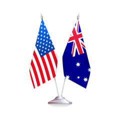 Flags of USA and Australia. Vector illustration