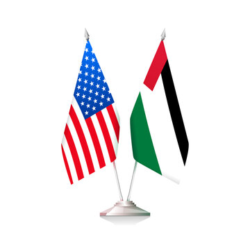 Flags of USA and Palestine. Vector illustration