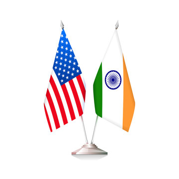 Flags of USA and India. Vector illustration