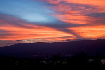 Awesome afterglow near the colonial town of Villa de Leyva, in the Andean mountains of central Colombia.