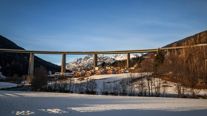 Construction of the Brenner Highway bridge.
