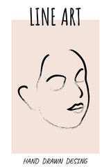 Surreal Faces Continuous line, drawing of set faces and hairstyle, fashion concept, woman beauty minimalist, vector illustration pretty sexy. Contemporary portrait