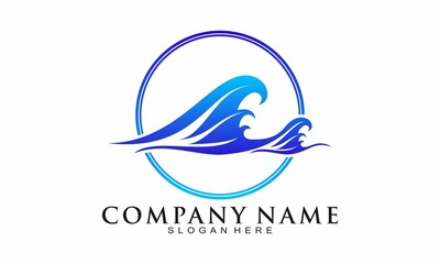 Elegant wave roll logo design