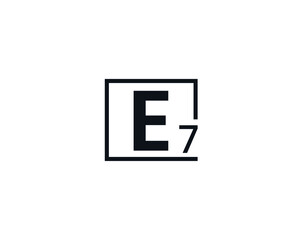 E7, 7E Initial letter logo