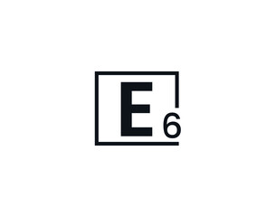 E6, 6E Initial letter logo
