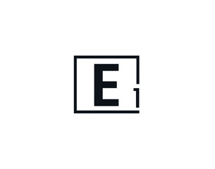 E1, 1E Initial letter logo