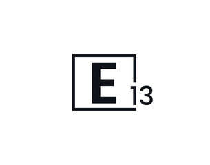E13, 13E Initial letter logo