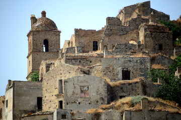 ITALY-Craco, from a ghost town to a film set in the Basilicata region. In 1963, the historic center began to undergo depopulation due to a landslide