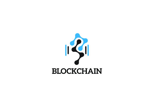 blockchain logo design template...