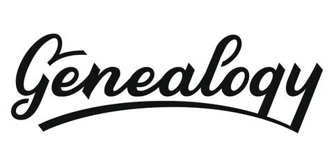  lettering word genealogy. Vector illustration