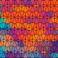 Mosaic color, yellow, lilac, black, oval stones, light background.
