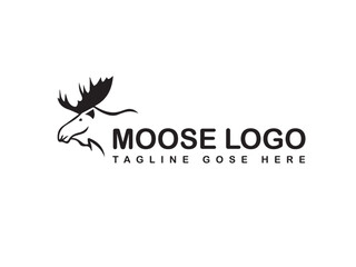 Moose head logo design vector and template