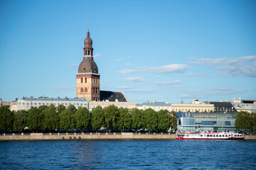 Fototapeta premium Panoramic view of Old town in Riga,Latvia. 