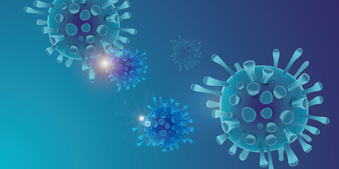Covid 19 design banner - coronavirus sars cov 2 - blue design