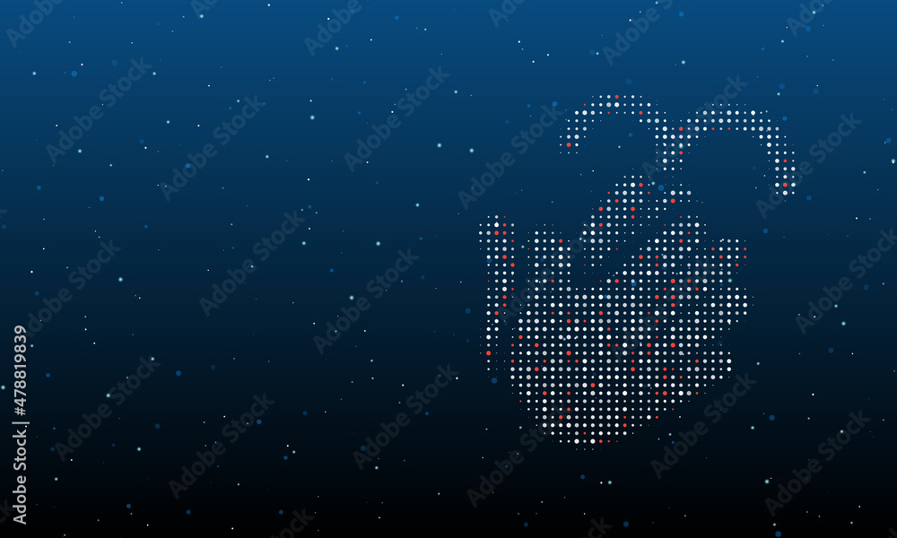 Poster on the right is the washing hands symbol filled with white dots. background pattern from dots and ci