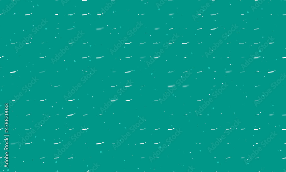 Poster seamless background pattern of evenly spaced white pan symbols of different sizes and opacity. vecto