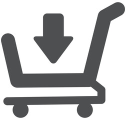 shopping cart sign icon black