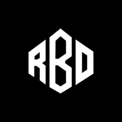 RBO letter logo design with polygon shape. RBO polygon and cube shape logo design. RBO hexagon vector logo template white and black colors. RBO monogram, business and real estate logo.